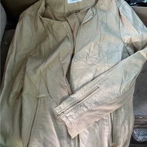 Calvin Klein Women's Beige Leather Jacket